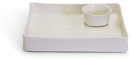Two's Company Basketweave Serving Platter, Serving Bowls and Dishes Set