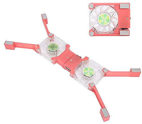 Laptop Cooler Pad, Notebook Portatile USB Pieghevole Notebook Computer Large Double Fan Cooler Stand, Laptop Cooler Stand 60 X 60 X 12 Mm(rosa)