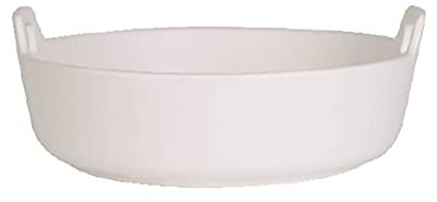 Kochen Backblech Rundes Keramik Backschalen mit Griff für Ofen Keramik Backpfanne Lasagne Auflaufwanne Individuelle Backformen, 7,2 Zoll / 9,4 Zoll Küche Herdbackblech ( Color : White , Size : Large )