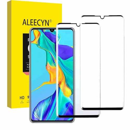 Aleecyn 2 Pièces Verre Trempé Compatible huawei p30 pro,3D Incurvé Film Vitre Protection Ecran, Anti-Rayures, Dureté 9H, sans Bulles, Protecteur D'écran pour Huawei p30 pro