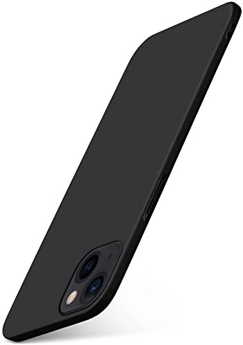 moex Alpha Case für Apple iPhone 13 Mini Hülle Ultra Dünn, Schutzhülle mit erhöhtem Kameraschutz, Slim Cover Hardcase Backcover, Dünnste Handyhülle Minimalistisch, Matt Schwarz