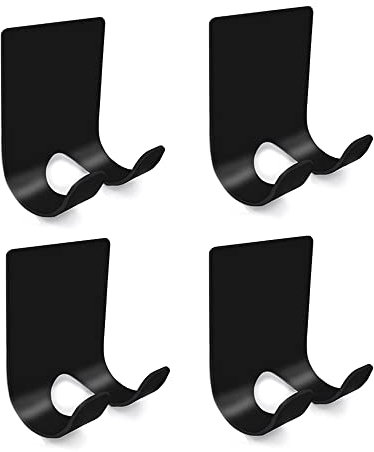 TWSTYFAL Rasierer Halter Haken, 4 Stück Rasiererhalter Selbstklebende Mehrzweckhaken wasserdichte Badezimmer Haken aus Gebürstet Klebehaken Handtuchhaken Ohne Bohren (Schwarz)