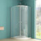 IMPTS Duschkabine 80x80cm Viertelkreis Runddusche, Duschabtrennung Schiebetür Dusche mit 6mm ESG Glas, Höhe 185 cm, Duschtüren Radius 550 mm, inkl. Duschwanne & Ablaufgarnitur