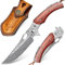 LOTHAR KRAKEN Navaja de Damasco, Cuchillo Plegable de 67 Capas de Acero de Damasco Vg10, Cuchillo de Damasco de Una Mano con Mango de Madera, Para Colección O Regalo (Rojo)