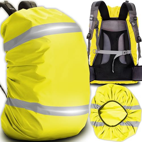 Retoo Funda Impermeable para Mochila Cubierta de Bolsa 20L Cubre Mochila Reflectante Prueba de Lluvia para Antipolvo Protector de Lluvia para Camping Senderismo Excursionismo Amarillo Neón