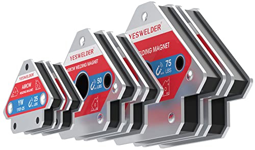 YESWELDER 25 LB & 50LB & 75 LB Welding Magnet 6 Pieces of Magnetic Welding Holder 25 LBS/ 50 LBs 75 LBs Holding Power Welding Accessories