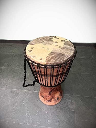 60cm Profi Djembe Trommel Afrika Ghana Tweneboah Holz + Ziegenfell Bongo Drum Buschtrommel Percussion