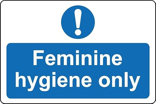 Feminine hygiene only toilet bin sign - Self adhesive sticker (150mm x 100mm)