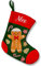 Strumpf für Weihnachten Personalisiert mit Namen für Kinder 2 in 1: Custom Weihnachtsdeko Weihnachtsstrumpf Socke und Kissen mit Füllung 28 x 25 x 17 cm Motiv Lebkuchen Kekse [156]