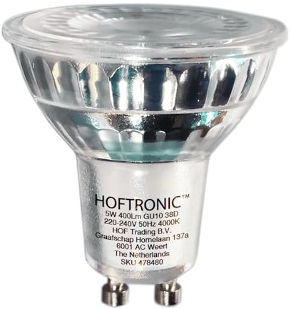 HOFTRONIC - Vorteilspackung 25er GU10 LED Strahler - 4000K Neutralweiß - 4 Watt 345 Lumen (ersetzt 50W) - Dimmbar - LED Spots