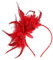20er Jahre Stirnband Feder Haarreif Haarband Hochzeit Kopfbedeckung,1920s Fascinator Vintage Damen Karneval Festival Stirnband,Cosplay Kopfbedeckung Kostüm for Cocktail Wedding Tea Party (Rot)