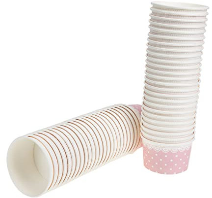 Lurrose 50 Pcs Vaso De Papel Tazones De Pudín Desechables Vasos De Papel De 8 Onzas Vasos De Helado De Papel Tazas De Helado Tarrinas De Helado De Papel Hielo Muestra De Múltiples Fines