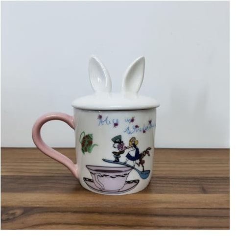 JENKEM Cartoon Alice nel Paese delle Meraviglie Set da teiera Teiera Coppia Tazza Ceramica Coppia Creativa Tazza Regalo di Natale (Color : 1 PCS Pink Mug)