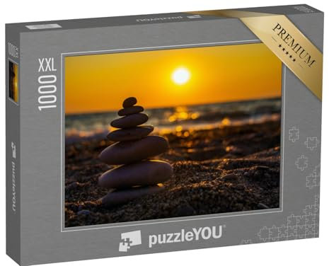 Puzzle 1000 Teile XXL „Harmonie und Meditation: Zen-Steine am Strand“ – aus der Puzzle-Kollektion Menschen, Entspannung