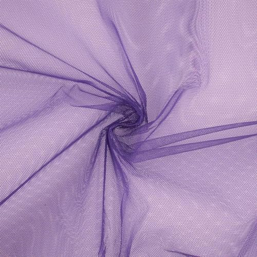 Tüll Stoff, standfest, Tüllstoff als Meterware, Kostümstoff, Dekostoff, uni dunkellila (Länge am Stück ab: 100cm / Breite: 150cm)