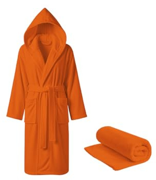 BIANCHERIAWEB Accappatoio Con Cappuccio Tinta Unita, 100% Cotone, Asciugatura Rapida, Uomo Donna Unisex, In Spugna con Tasche e Cintura, Morbido Assorbente Resistente e Lavabile in Lavatrice