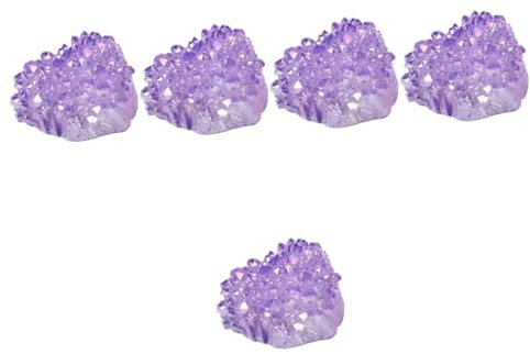 ABOOFAN 5st Natürlicher Kristallcluster Zarte Meditationssteine Bergkristall Büro-Schreibtisch-dekor Schreibtischdekorationen Zarter Meditationsstein Wohnkultur Natürlicher Kristallstein