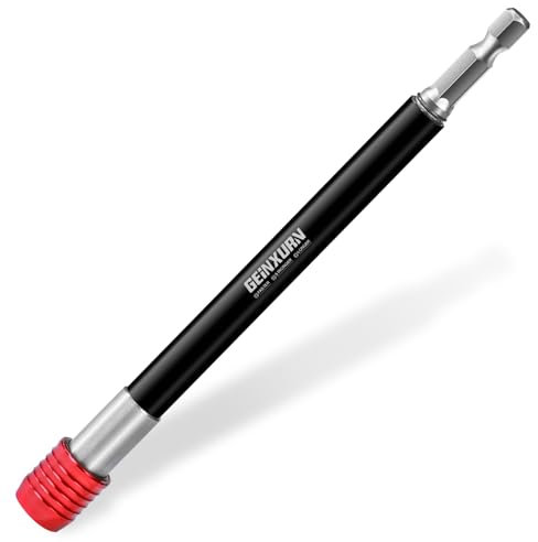 Geinxurn 6” Impact Screwdriver Bit Holders Extra Long, Magnetic Extension Quick-Change Socket Drill Bit Holder Cr-V Steel Hex Shank Quick Release Drill Bit Guide