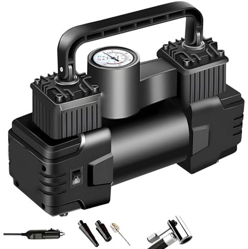 Wisylizv Tyre Inflator Air Compressor - Portable Electric Auto-Stop Car Tyre Pump | Air Compressor for Car Tires with Led Light | Digital Tyre Inflator with High Precision Pressure Gauge