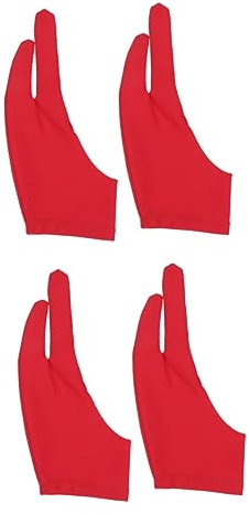 Hoement 4pcs Two Finger Curved Gloves Drawing Glove for Sketch Artist Slip Design