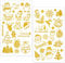 Sticker Weihnachten - 8 Bogen Glitzer Gold Frohe Weihnachten Aufkleber Kinder - Weihnachtssticker Selbstklebend zum Basteln und Dekorieren für DIY Scrapbooking Geschenk