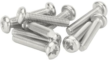 M4 (4mm x 30mm) Pozi Pan Head Machine Screws - BZP Steel (Pack of 20)