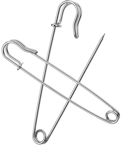 ZEYIYER 20 Stück Große Sicherheitsnadeln 90 mm Große Sicherheitsnadeln Schwerlast für Kleidung, Dicke Stoffe, Alle Arten von Handarbeiten, Decken (Silber)