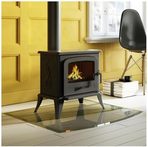KRATKI Stufa a legna in ghisa KOZA K7 5kW Ø130mm con set di collegamento | Gamma di potenza 3-8kW | Stufa economica ECO-DESIGN | Stufe Retro Vintage | Stufe Svedesi | Scandinave | Classe energetica A