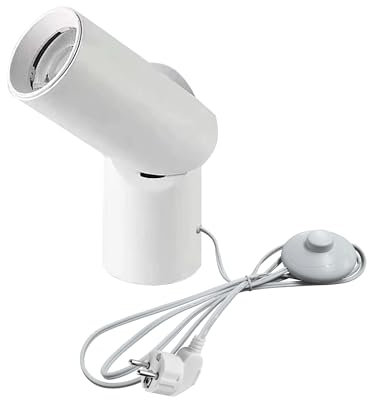 FSLiving 20W Spot Lampe LED 3000K/Warmweiß,Weiß Wandstrahler mit 1,8 m Schalterkabel, LED Pflanzenstrahler, Drehbar Licht Kopf für Pflanzen Gemälde Dartscheibe Schrank BD3026