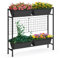 OYEAL Hochbeet mit Beinen & Rankgitter, 81,3 cm hoch, vertikale Gartenpflanzkästen, Outdoor-Blumenbeet für Gartenarbeit, Gemüse, Blumen, Kräuter, Hinterhof, Grau