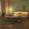 Holzbett 140x200 mit LED Beleuchtung und Ausziehbett, Funktionsbett mit Staufach, Steckdose und USB Ladefunktion, Kinderbett Jugendbett Bettgestell Tagesbett Gästebett Daybett, ohne Matratze, Natur