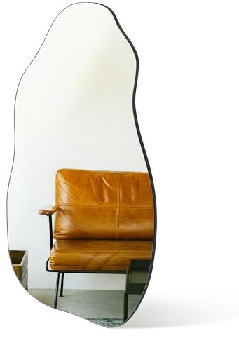Lumibric Wall Mirror, Irregular Mirror for Living Room, 80 x 43 cm Modern Wall Mirrors for Bedrooms, Bathroom, Entryway, Hallway Decor, Frameless