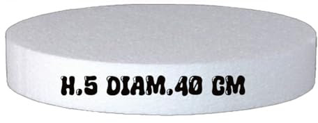 Generico Base in Polistirolo Rotonda Ø 40 cm, H 5 cm – Supporto per Torte a Piani e Cake Desig