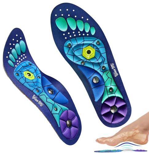 Magnetische Einlegesohlen, Damen Herren Fußgewölbestütze,Original Massage Einlagen Plattfuß und Verteilt Fußdruck,Reflexologie Akupressur Schuheinlagen für Arbeitsschuhe, Größe (36-41.5)