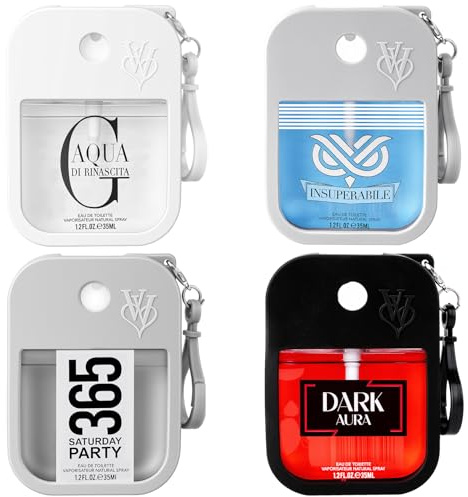 Parfüm Herren 4er-Pack 35ml Geschenkset, Geschenk für Männer, Eau de Toilette Herren mit Bergamotte, scharfen Noten I Vanille & selbstbewusst I langanhaltend, Mini-Parfümset in Reisegröße