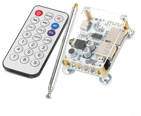 ZWEquipint Modulo ricevitore audio 5.0 con radio FM, lettore di schede USB/TF, scheda decoder HiFi, telecomando IR, uscita AUX da 3,5 mm, kit fai da te per la modifica degli altoparlanti