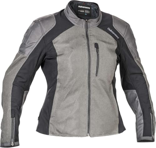 Halvarssons Arvika Damen Motorrad Textiljacke, grau/schwarz, 42