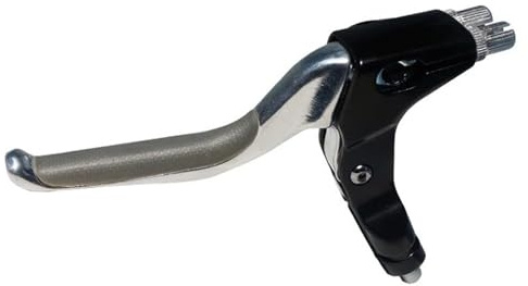 Leva del freno a doppio cavo per bici per freni a trazione lineare Leva a doppia trazione azionata a quattro dita da sinistra a destra Freno a Tamburo per Bicicletta Biciclette Tamburo(Silver lever)