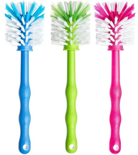3er Pack Spülbürste für Mixbehälter, Reinigungsbürste perfekt geeignet zum Reinigen von Küchenmaschinen mit Mixbehältern, Standmixer, u.v.m. Zubehör Bürste (1x Blau/ 1x Grün/ 1x Pink)