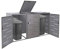 XL 3er-/6er-Mülltonnenverkleidung HWC-E83, Mülltonnenbox, erweiterbar 116x212x98cm - Edelstahl 85kg