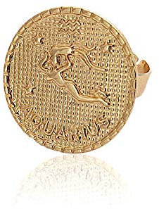 YMXCNM Sternzeichen Ring Wassermann Offene Ringe Für Frauen, Einstellbarer Zodiac Ring Rund Gravierte Münzring Horoskop Astrologie Schmuck Charm Elegantes Geburtstagsgeschenk Hochzeitsgeschenk