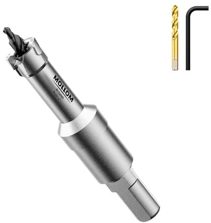 Mollom (14mm | 9/16) Sierra de Corona de T.C.T Carburo Broca con 2 Brocas,Punta de carburo de tungsteno para Metal Duro,Acero,Hierro,Cobre,Madear,Latón,Plástico