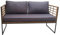 OUTLIV. Maui 2-Sitzersofa aus pulverbeschichtetem Stahl und Akazienholz inkl. Polsterung, gemütliches Sofa in Schwarz/Anthrazit, der Blickfang in Ihrem Garten