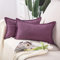 Madizz 2er Set kurzen Chenille Zierkissenbezüge weicher dekorativer Kissenbezug für Sofa, Schlafzimmer Kissenhülle Lila 40x60 cm Rechteckig