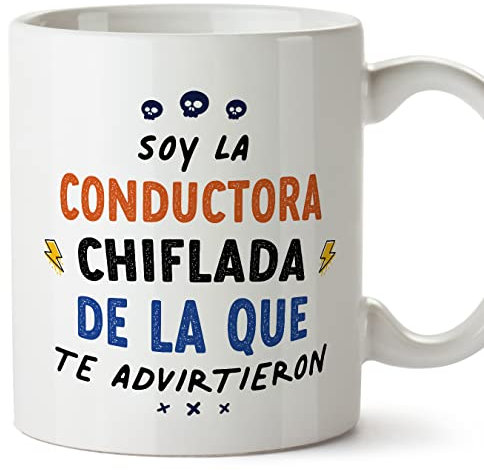 MUGFFINS Tazas para CONDUCTORA mujer - En Español - Todos te advirtieron - 11 oz / 330 ml - Regalo original y divertido