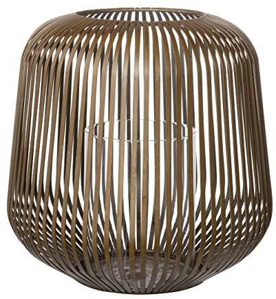 blomus Outdoor Laterne Lito | Innenliegender Glaszylinder | Rusty Look | Größe M | 28L x 28B x 27H cm | Kerzenhalter | Windlicht aus Edelstahl | Laterne Deko Medium