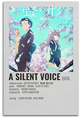 yydds A Silent Voice Anime Poster Leinwand Poster Wandkunst Druck Ästhetische Raumdekoration Home Office Dekoration 20 x 30 cm Unframe Stil