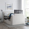 happybeds TV Bed, Luther Natural Fabric Ottoman Electric Media TV Bed, Double, King Size, Super King Size (King (U.K. Standard))