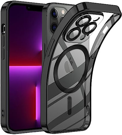 TUUTPU Cover Magnetica per iPhone 11 Pro, Custodia Comaptibile con Magsafe Trasparente Antiurto Protezione Copertura della fotocamera Non ingiallente Sottile Silicone Telefono Clear Case, Nero