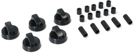 BSSTORE Kit Completo 5 Manopole Universali Colore Nero Adattabili A Qualsiasi Piano Cottura